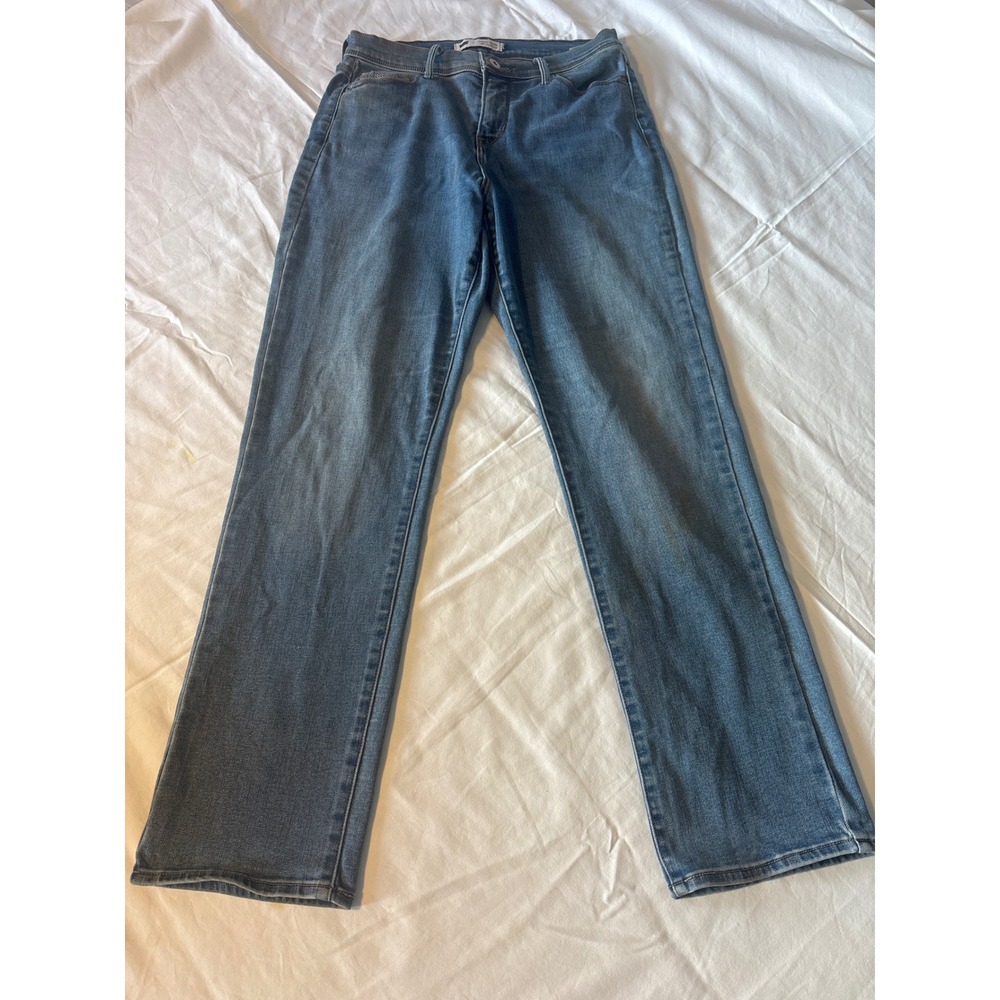 Levi's 512 Slimming Straight Jeans Womens 29X32 Blue Medium Wash Stretch
